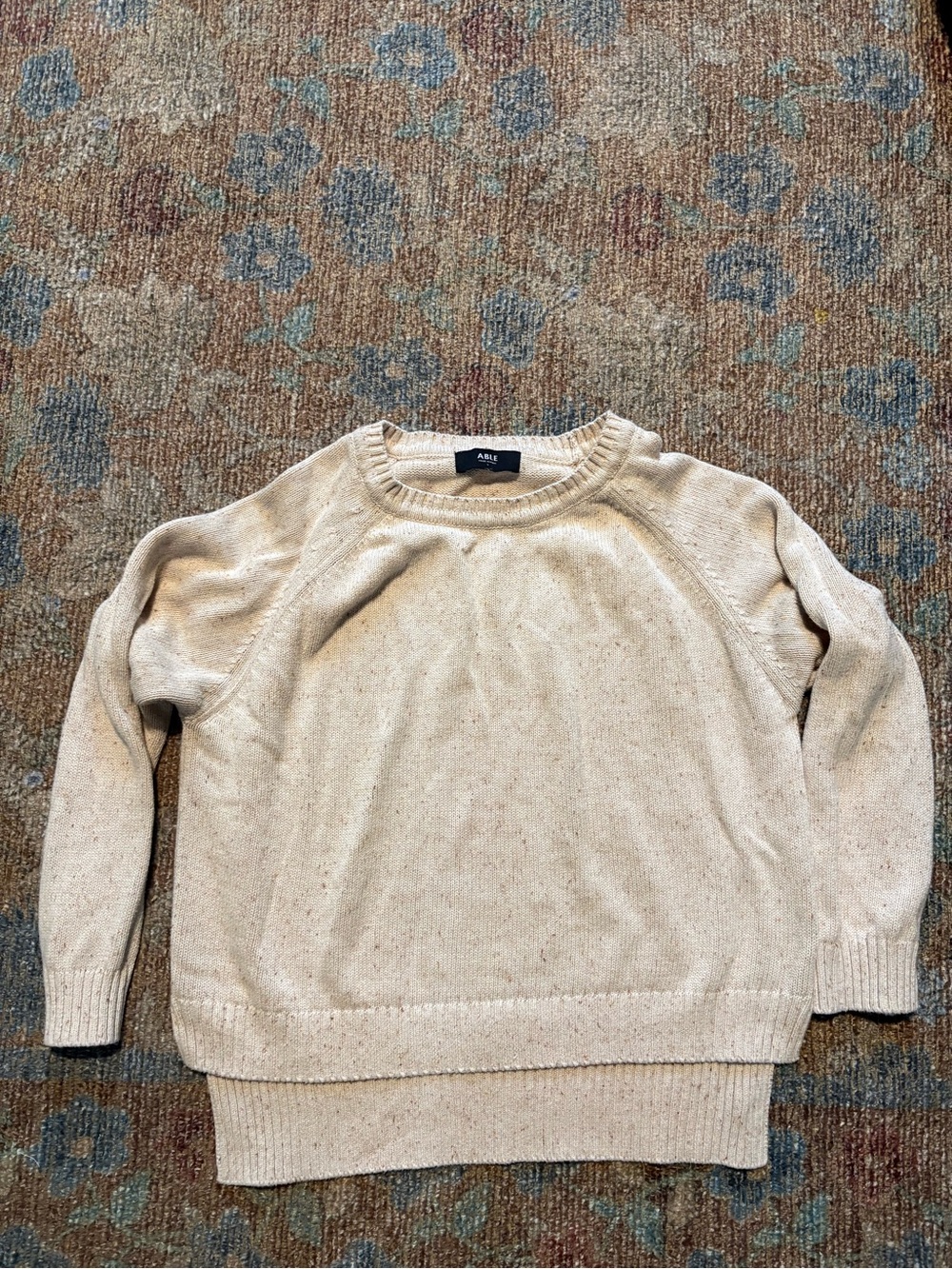 Able Cream Speckled Crewneck Sweater 100% cotton